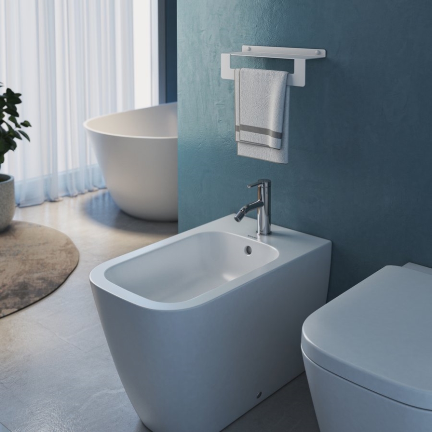 Gedy - Ablage mit Handtuchhalter CLEO 50 cm mattweiß