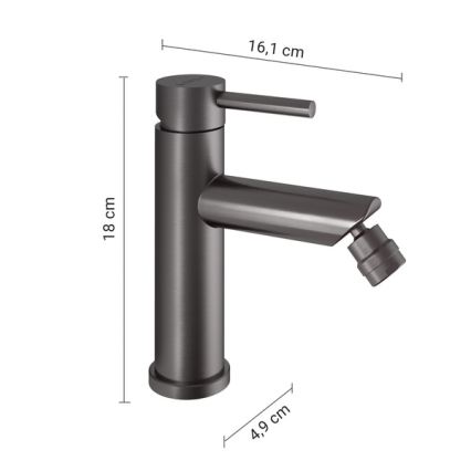 Gedy - Bidetarmatur COMO 18 cm metallicgrau