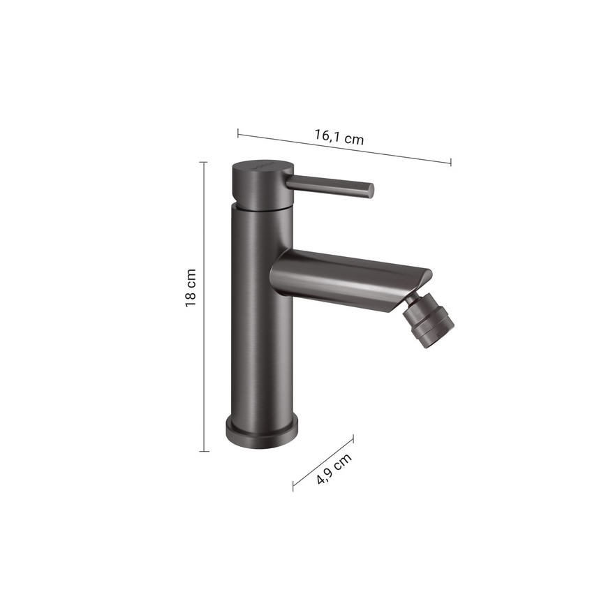 Gedy - Bidetarmatur COMO 18 cm metallicgrau