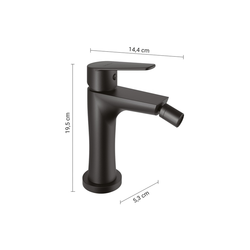 Gedy - Bidetarmatur COMO 19,5 cm, matt schwarz