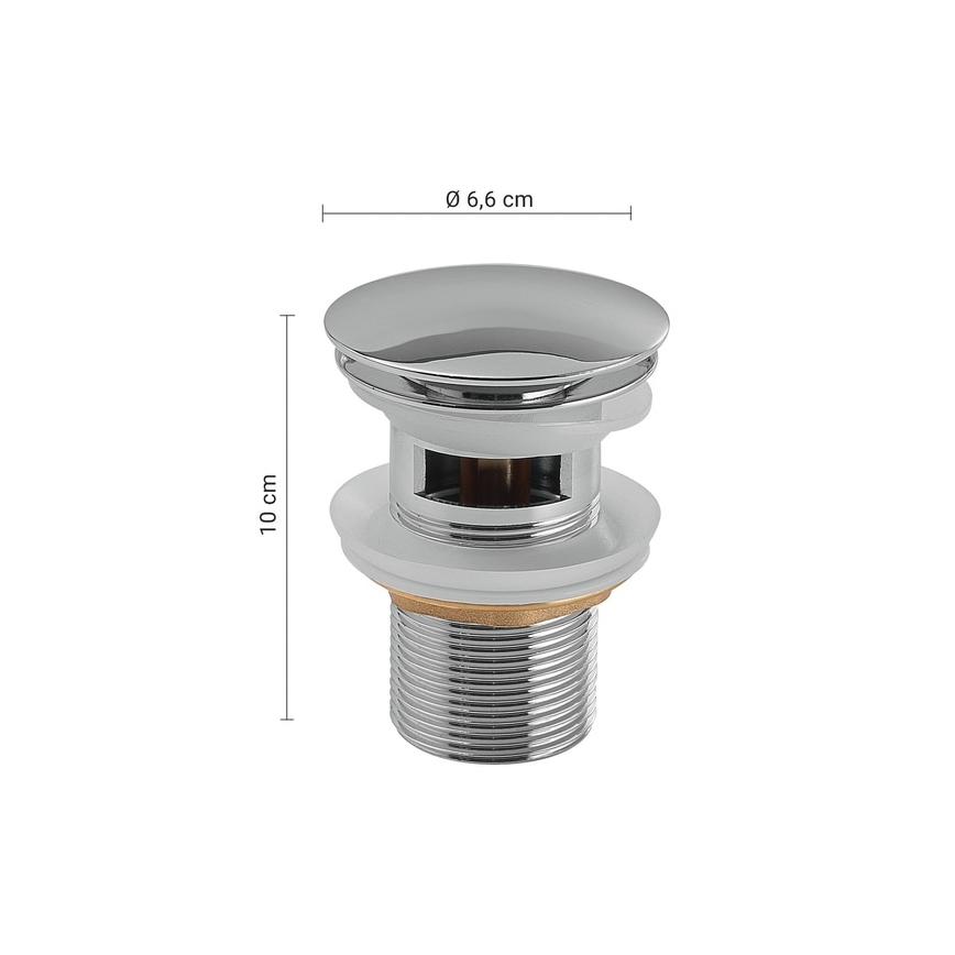 Gedy - CLICK-CLACK Waschbeckenablauf Ø 6,6 cm, glänzender Chrom