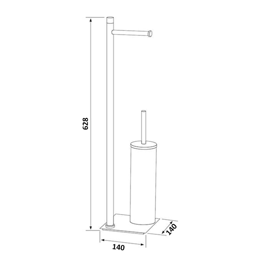 Gedy - Freistehende WC-Bürste mit Toilettenpapierhalter TRILLY, Hochglanz-Chrom