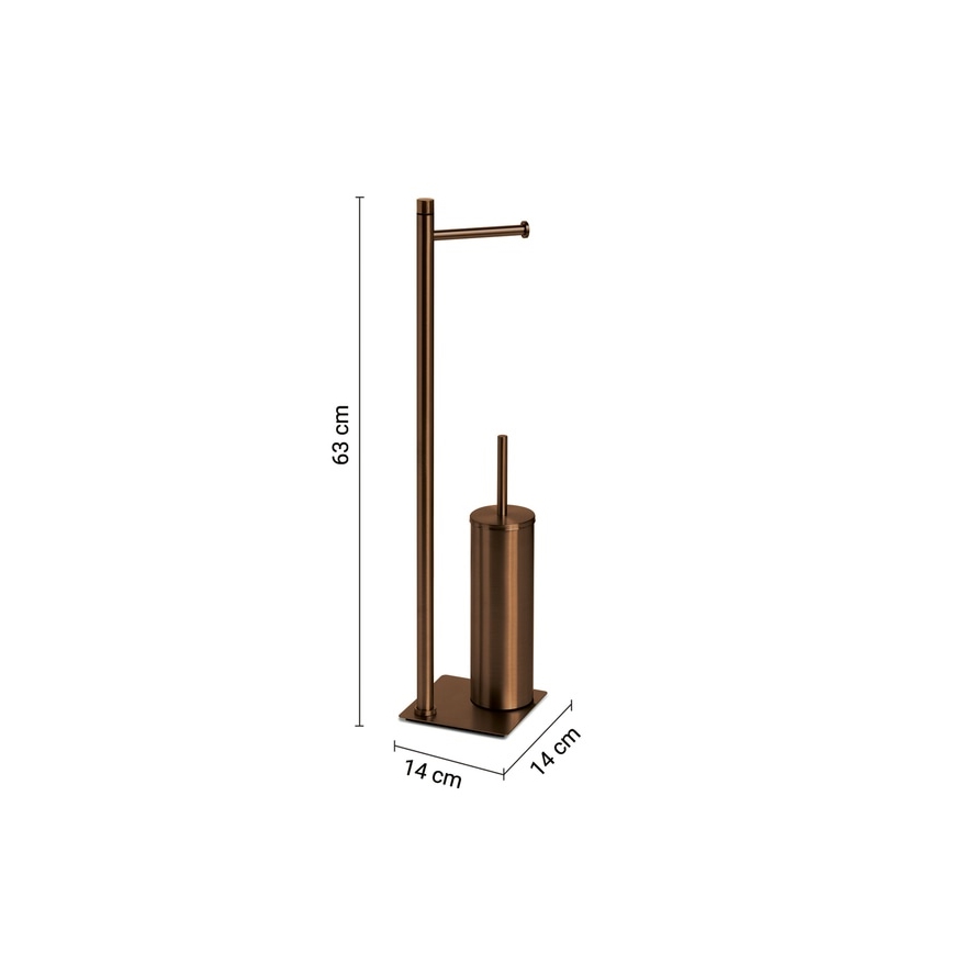 Gedy – freistehender Toilettenpapier- und WC-Bürstenhalter TRILLY, bronzefarben