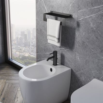 Gedy - Handtuchablage mit Handtuchhalter CLEO 30 cm matt schwarz