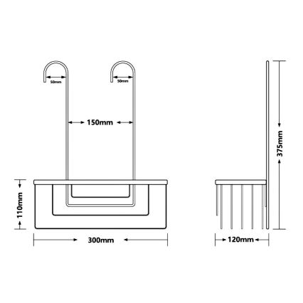 Gedy - Hängeregal für die Dusche SMART 37,5x30 cm glänzender Chrom