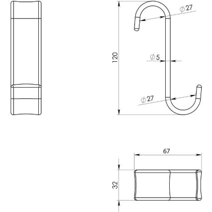 Gedy - Heizkörperhaken glänzendes Chrom/thermoplastisch