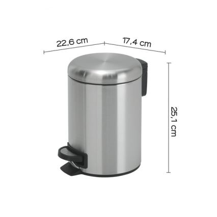Gedy - Mülleimer POTTY 3 l Soft-Close, Edelstahl