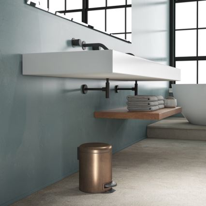 Gedy - Mülleimer POTTY 5 l mit Soft-Close-Funktion, Bronze