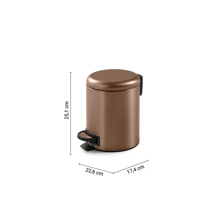 Gedy - POTTY Abfalleimer 3 l mit Soft-Close, bronzefarben