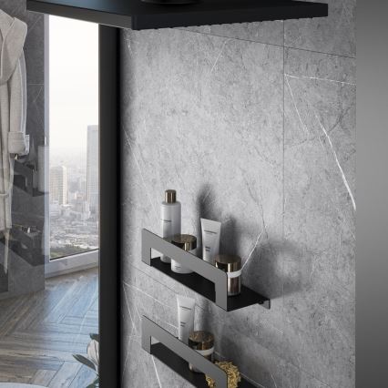 Gedy - Regal mit Handtuchhaken CLEO 50 cm matt schwarz