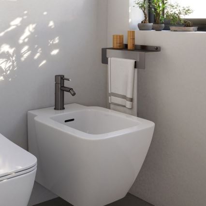 Gedy - Regal mit Handtuchhalter CLEO 30 cm metallicgrau