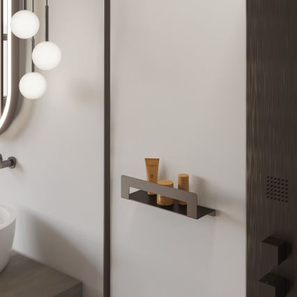 Gedy - Regal mit Handtuchhalter CLEO 30 cm metallicgrau