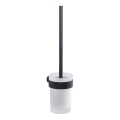 Gedy - Toilettenbürste wandmontiert PIRENEI matt schwarz/Glas Satin