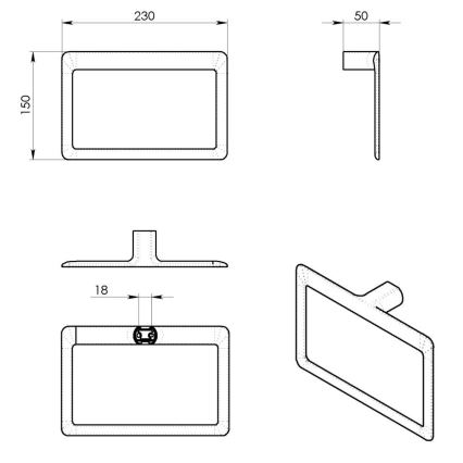 Gedy - Wand-Handtuchhalter PIRENEI 15x23 cm glänzender Chrom