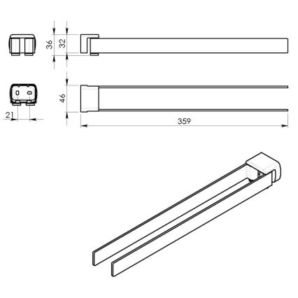Gedy - Wand-Handtuchhalter PIRENEI 35,9 cm mattgold