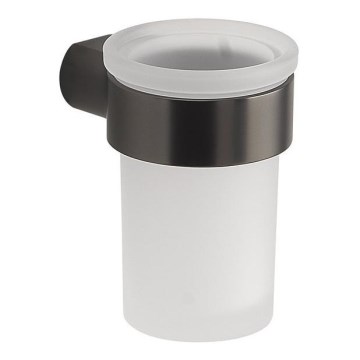 Gedy - Wandhalter für Zahnbürsten PIRENEI Milchglas / metallisch-grau