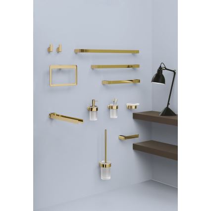 Gedy - Wandhalterung für Zahnbürsten PIRENEI satiniertes Glas/Gold