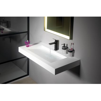 Gedy - Wandseifenspender PIRENEI 110 ml Milchglas/matt-schwarz