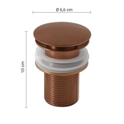 Gedy - Waschbeckenablauf CLICK-CLACK, Ø 6,6 cm, Bronze