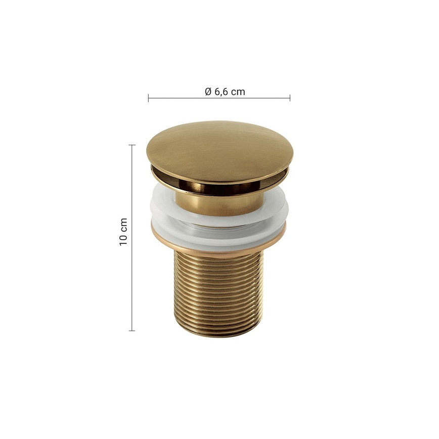 Gedy - Waschbeckenablauf CLICK-CLACK Ø 6,6 cm gold