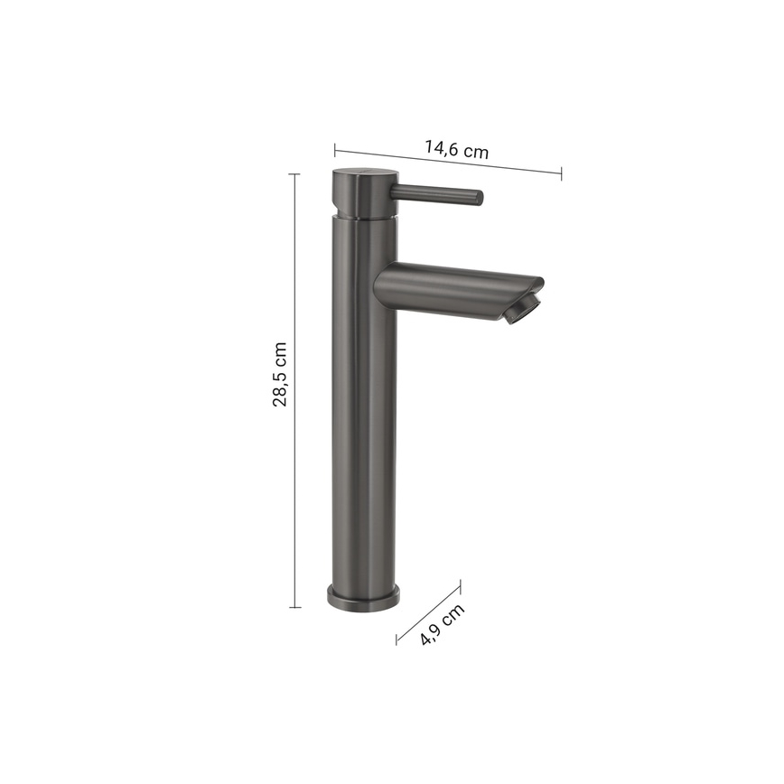Gedy - Waschtischarmatur ALTO 28,5 cm metallisch-grau