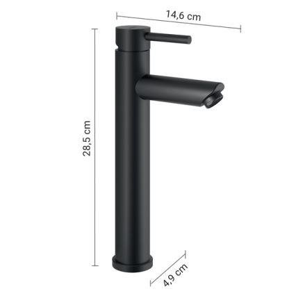 Gedy - Waschtischarmatur ALTO HIGH 28,5 cm matt schwarz