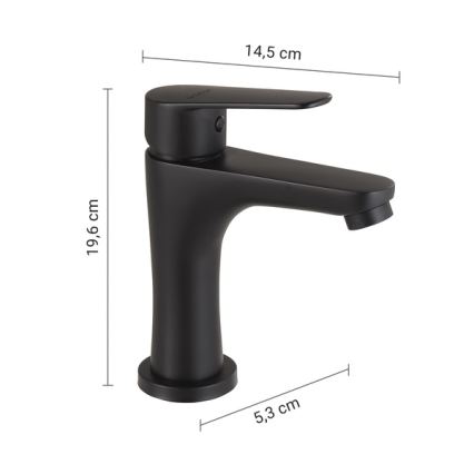Gedy - Waschtischarmatur COMO 19,6 cm matt-schwarz