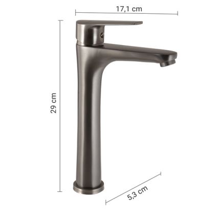 Gedy - Waschtischarmatur COMO 29 cm metallisch-grau