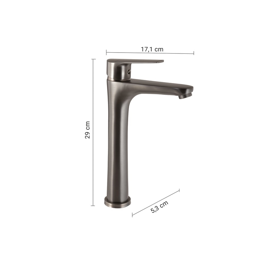 Gedy - Waschtischarmatur COMO 29 cm metallisch-grau