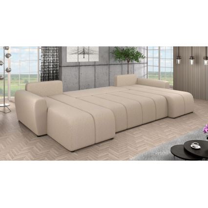 Gepolsterte klappbare Universal-Sitzgarnitur in U-Form NEWPORT beige