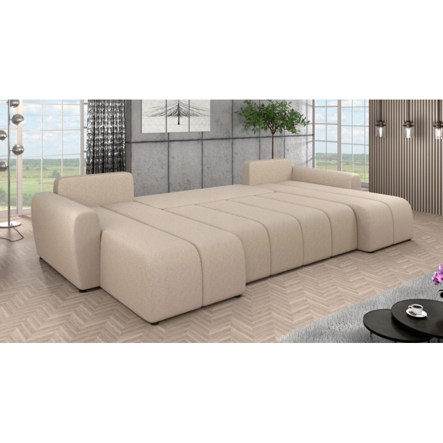 Gepolsterte klappbare Universal-Sitzgarnitur in U-Form NEWPORT beige