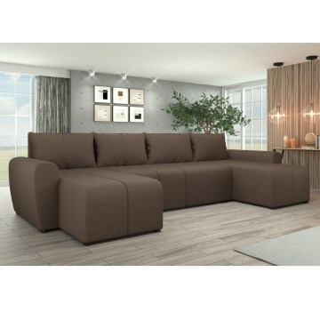 Gepolsterte klappbare Universal-Sitzgarnitur in U-Form NEWPORT braun