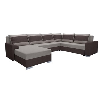 Gepolsterte klappbare Universal-Sitzgarnitur in U-Form OXFORD braun/taupe