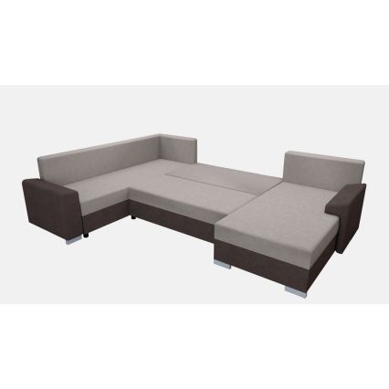 Gepolsterte klappbare Universal-Sitzgarnitur in U-Form OXFORD braun/taupe