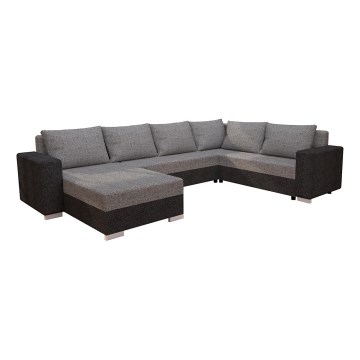 Gepolsterte klappbare Universal-Sitzgarnitur in U-Form YORK braun/beige