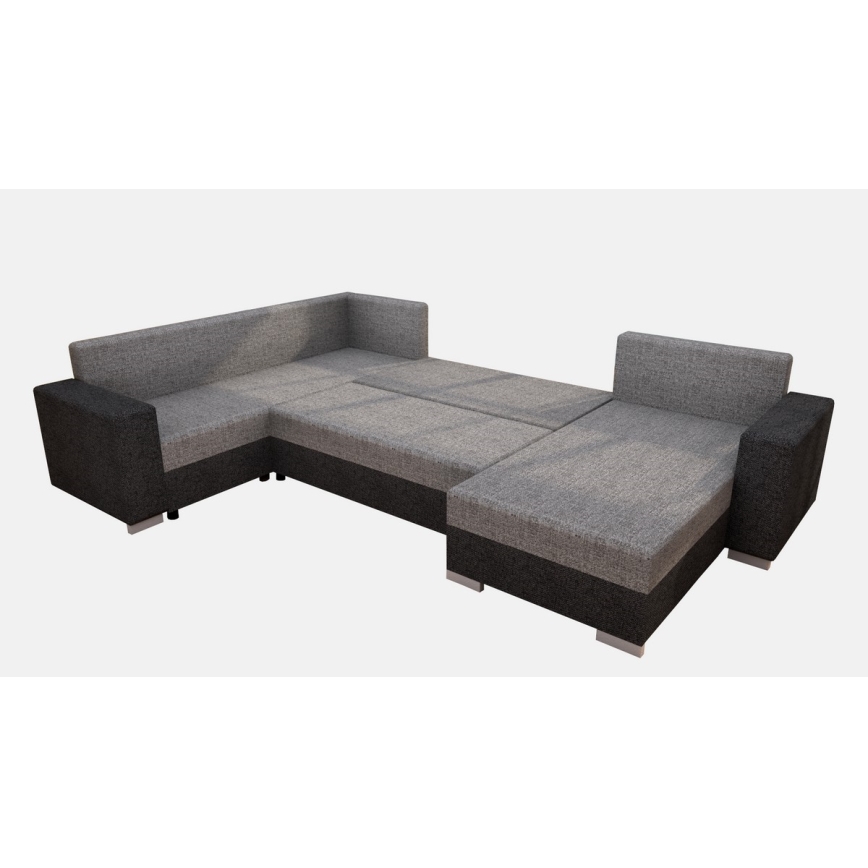 Gepolsterte klappbare Universal-Sitzgarnitur in U-Form YORK braun/beige