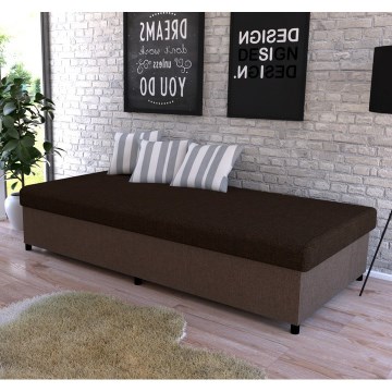 Gepolsterte Liege CORY 80x200 mit Stauraum, braun