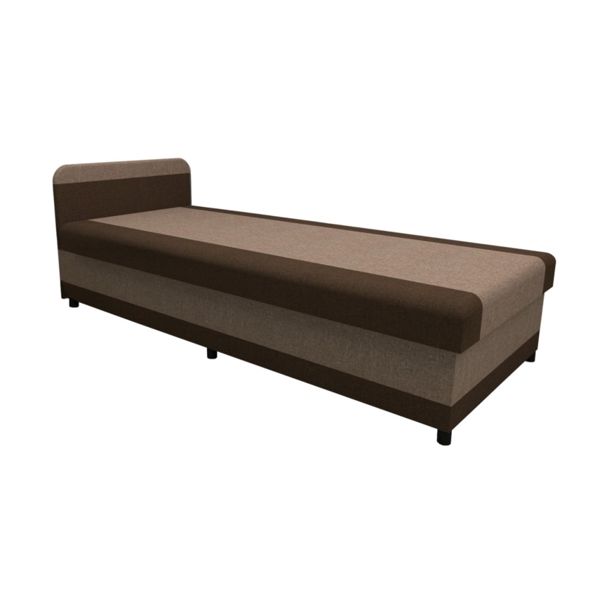 Gepolsterte Liege mit Stauraum TALI 80x202 Braun/Beige