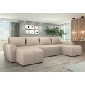 Gepolsterte, universell einsetzbare U-Sitzgarnitur NEWPORT mit Schlaffunktion, beige