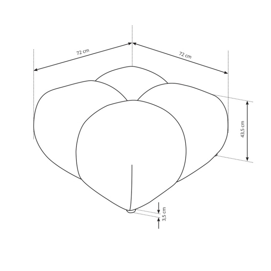 Gepolsterter Hocker ALMADA 72x72 cm, Beige