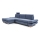 Gepolstertes, ausklappbares Ecksofa AVESTA in L‑Form mit Stauraum, links, blau