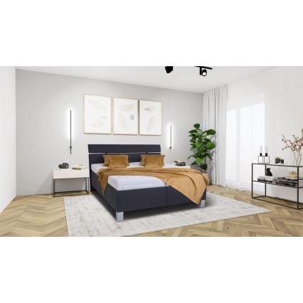 Gepolstertes Bett ALIS 180x200 cm mit Stauraum, ohne Matratze, anthrazit