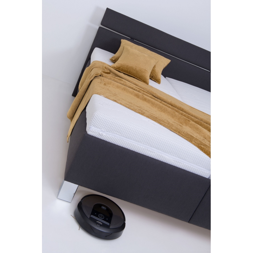 Gepolstertes Bett ALIS 180x200 cm mit Stauraum, ohne Matratze, anthrazit