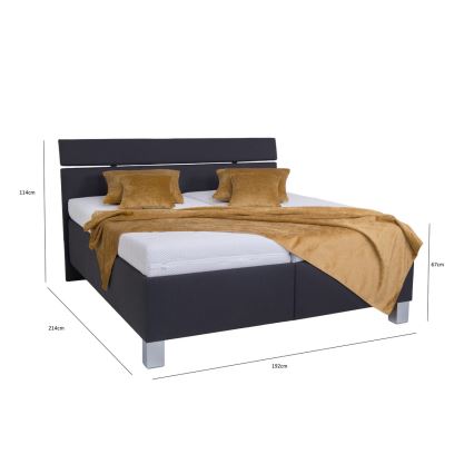 Gepolstertes Bett ALIS 180x200 cm mit Stauraum, ohne Matratze, anthrazit