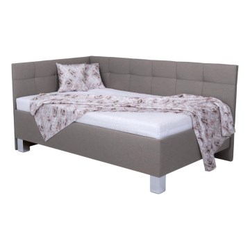 Gepolstertes Bett MARIA PETITE 120x200 cm mit Stauraum, ohne Matratze, taupe