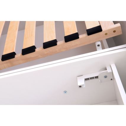 Gepolstertes Bett mit Matratze und integriertem Stauraum MARIA ONE 90x200 cm braun