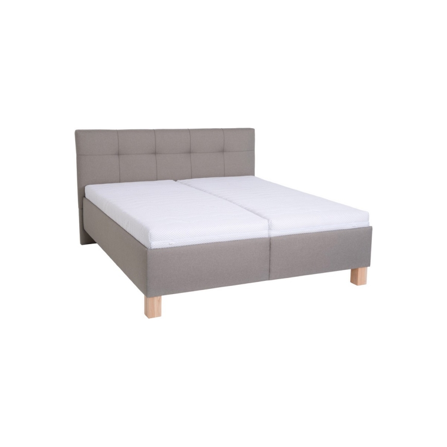 Gepolstertes Bett mit Stauraum ohne Matratze MARIA 160x200 cm Taupe
