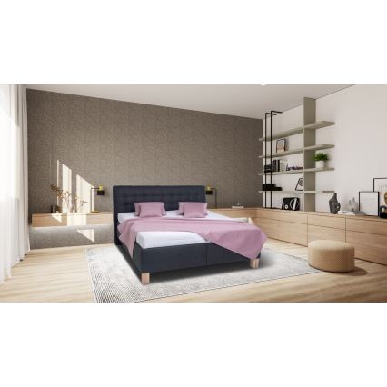 Gepolstertes Bett VIOLET 160x200 cm mit Bettkasten – ohne Matratze, Anthrazit