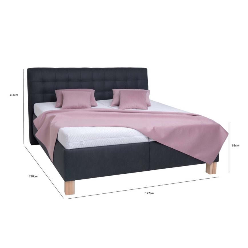 Gepolstertes Bett VIOLET 160x200 cm mit Bettkasten – ohne Matratze, Anthrazit