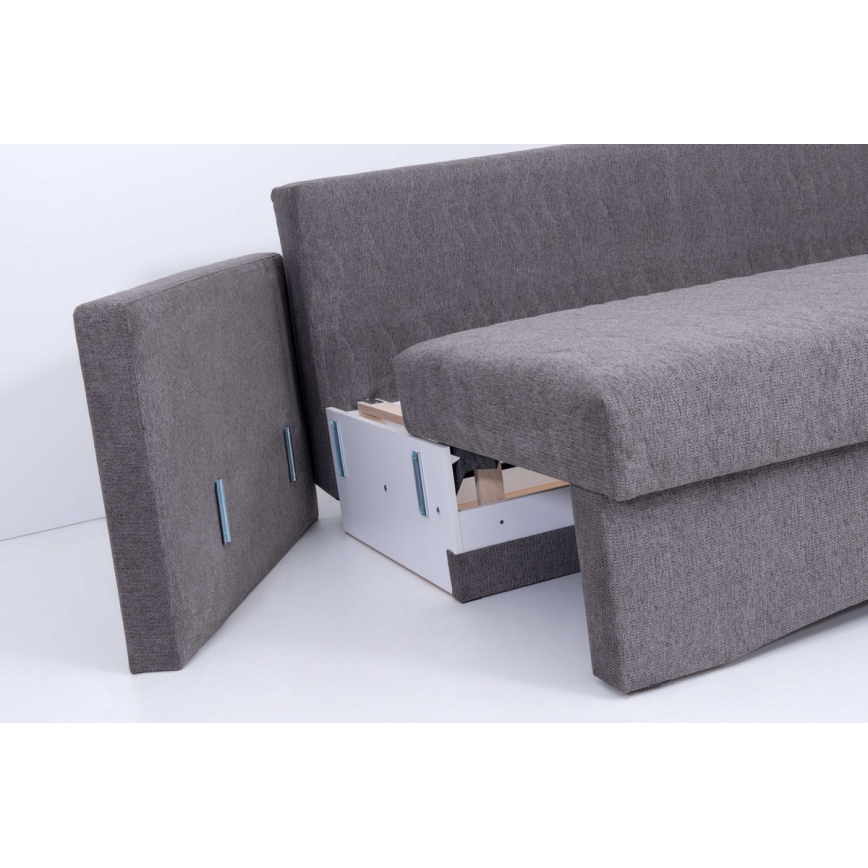 Gepolstertes Klappsofa mit Armlehnen PAUL grau